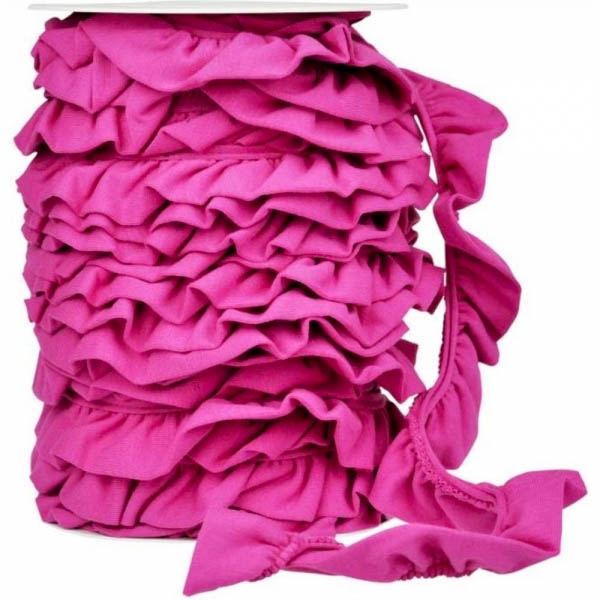 Jersey Volantband magenta